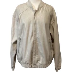 Bagatelle Women’s Taupe Faux-Ever Bomber Jacket Fall Spring Fashion